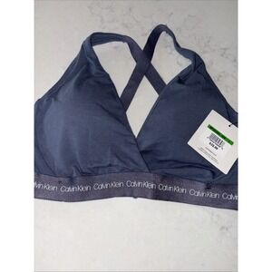 NWT Calvin Klein Cotton Lightly Lined Triangle Bralette Bra Size Large QP2626X